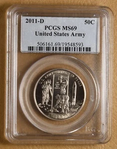 2011 D United States Army Commemorative Half Dollar PCGS MS69 - Picture 1 of 2