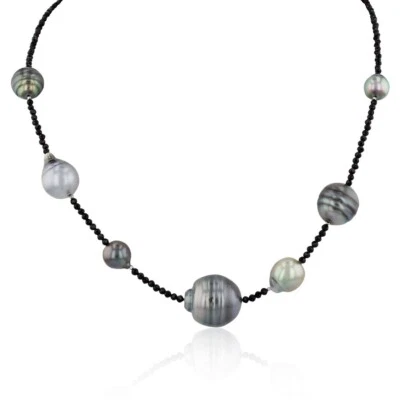 Collana Perle di Tahiti Multicolore Nero Spinelli Top-Design Nuovo - Immagine 1 di 4