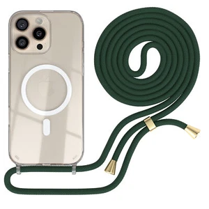 MagSafe Łańcuszek do telefonu komórkowego Apple iPhone 16 Pro Max Etui Band Cordel Case Łańcuszek Zielony - Zdjęcie 1 z 7