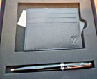 ST DUPONT BALLPOINT PEN AND LEATHER CARD WALLET BLOWOUT PRICE