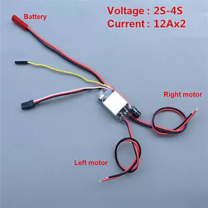 Passt ESC 10Ax2 2S-4S 2CH Für RC Boot Auto Aircraft Brushed Motordrehzahlregler - Bild 1 von 9