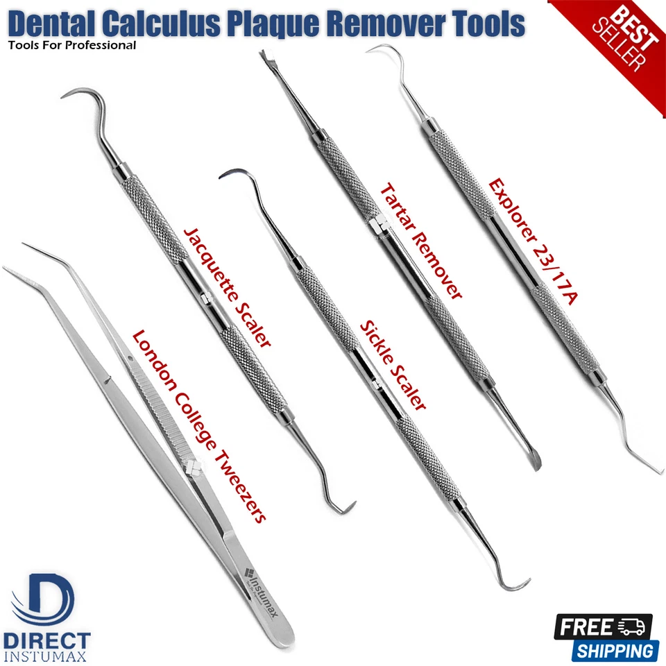 Dental Teeth Scaling Kit Veterinary Animals Cat Dog Tartar Plaque Removal Tools - Image 1 of 1