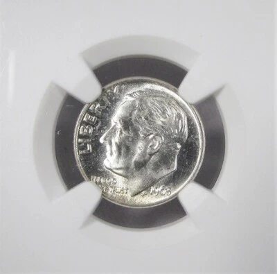 1963-P Silver Roosevelt Dime NGC MS66  AJ161 - Image 1 of 4