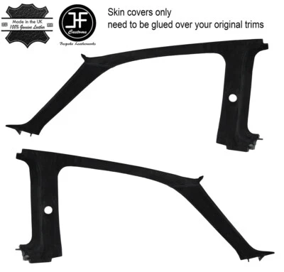 BLACK STITCH 2X A B PILLAR TRIM SUEDE COVERS FITS HONDA PRELUDE MK5 1997-2002 - Image 1 of 2