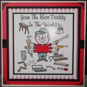 HANDMADE CHILDRENS FATHER'S DAY MENS CARD A DIY DAD DESIGN - Picture 1 of 1