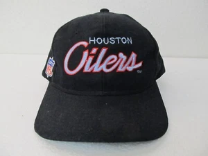 Cappello Berretto Snapback Vintage NFL Houston Oilers 90s Sports Specialties Nero - Foto 1 di 12