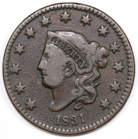 1831 1c N-6 Matron Head Large Cent Cover