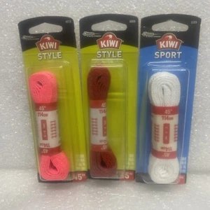 "Lote Varios Cordones para Zapatos KIWI Deportivos/Estilo Cordones para Zapatos Rosa, Rojo, Blanco Longitud 45""" - Imagen 1 de 1
