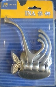 GANCHO DE PARED DECORATIVO BRONCE SATINADO MANZANA GIRATORIO - Imagen 1 de 3