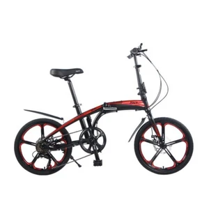 20" Alloy Folding Bike Shimano Gears 7 Speed Five Spoke Wheelset Bicycle - Picture 1 of 11