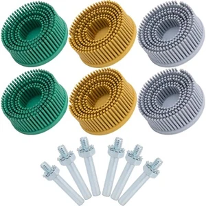 2 Inch Bristle Disc Grit Abrasive Bristle Disc 6 Pieces Roloc Bristle Disc Grade - Picture 1 of 6