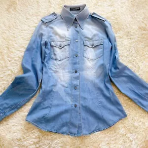 DOLCE & GABBANA D&G Denim Shirt Tops Women Size 38 Processing from JP - Picture 1 of 10