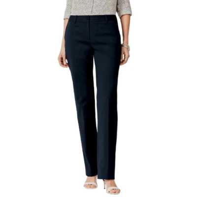 NWT Womens Size 10 10x32 Talbots Navy Cotton Double-Weave Barely Boot Pants NEW - Image 1 of 4