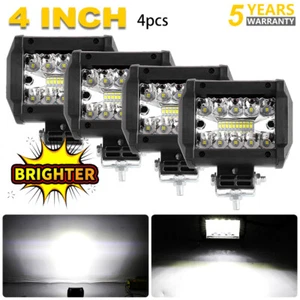 4x 4'' inch LED Work Light Bar Pod Flood Spot Fog for Can-am Polaris RZR ATV UTV - Picture 1 of 10