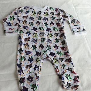 Jojo Maman Bebe 3 To 6 Months Play Suit With Colorful Penguins - Picture 1 of 3