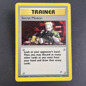 DAMAGED Secret Mission 118/132 Gym Heroes Unlimited Uncommon Vintage Pokemon TCG - Picture 1 of 2