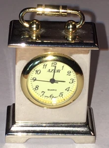 Vintage Azur Mantle Clok wristwatch 2"H x 1.5"W x 1" Deep works great and RARE - Picture 1 of 6