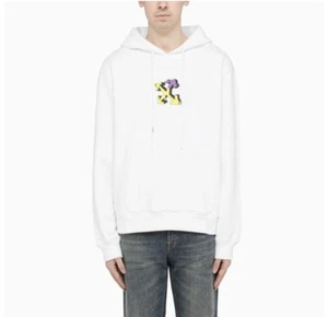Off-White Virgil Abloh Wizard Graffiti Hoodie Gr. Medium Sweatshirt in Weiß Neu ohne Etikett - Bild 1 von 18