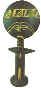 Vintage afrikanische Ashanti Fruchtbarkeit Puppe Stamm Holzschnitzerei groß 14" Zoll - Bild 1 von 9