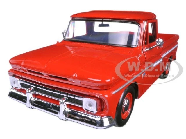 1966 CHEVROLET C10 FLEETSIDE PICKUP RED 1/24 DIECAST MODEL CAR MOTORMAX 73355