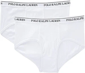 Polo Ralph Lauren Cotton Briefs Mens 1X Big Tall White Wicking Relaxed Fit 2 pk - Picture 1 of 7