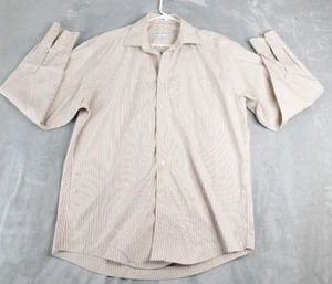 Joseph & Feiss Shirt Mens 16 34/35 Brown Striped Button Down Long Sleeve Cotton - Picture 1 of 8