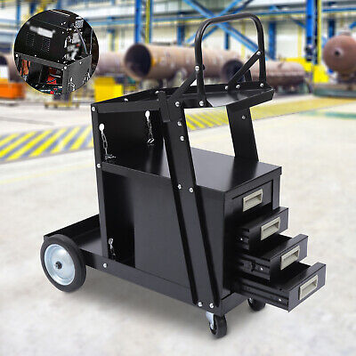 Rolling Welding Cart W/ 4 Drawers Heavy Duty Steel Cabinet Welding Cart Quality • 132$