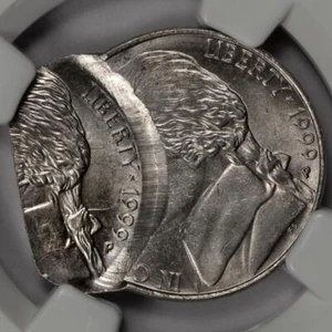 1999 NGC MS65 Double Struck Off Center Chain Strike Clashed Dies Nickel Errors - Picture 1 of 4
