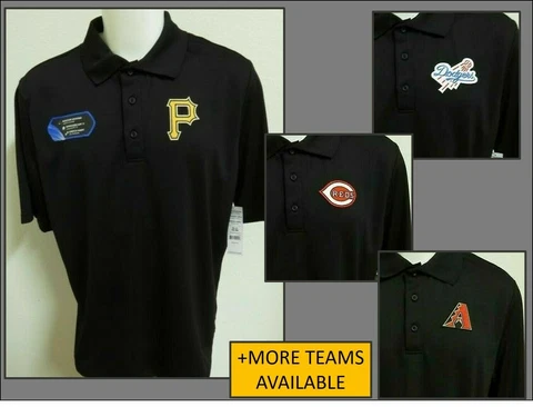 New Sz S-3XL Black Mlb Mens Polyester #66Q Golf Polo Shirt Cover