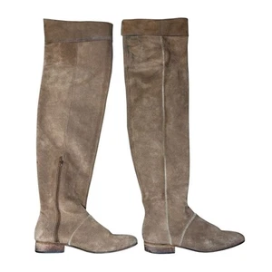 Free People Wildleder hellbraune kniehohe Stiefel Damen 38 US 7,5 - Bild 1 von 11