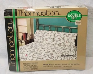 VINTAGE NEW Thomaston 4pc Full Sheet Set CHARLESTON Floral Pattern NOS! - Picture 1 of 4