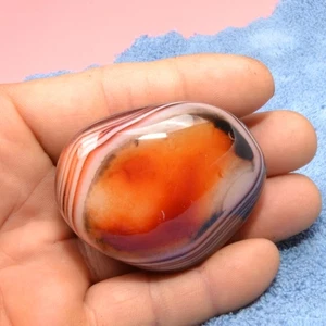 92.3gCrazy Lace SILK Banded Agate Polished Crystal Tumbled Stone Madagascar - Picture 1 of 6