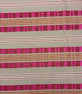 BALLARD DESIGN BRUMAGE PINK ORANGE InsideOut® STRIPED FABRIC 1.25 YARDS 54"W - Picture 1 of 6