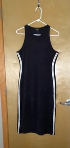 Juicy Coutour Black Terry Sport Stripe Dress with side split, Size M - Picture 1 of 8