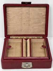 Charming vintage vibrant red oak grain leather jewellery trinket RING box c.1900 - Picture 1 of 14