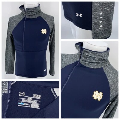 Pullover Notre Dame Fighting Irish Under Armour 1/2 Cremallera S Mujer Azul YGI V4-182 Foto 1 de 4