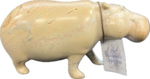 Over 9" Long, Master Carved Large Soapstone Hippopotamus, 6+ POUNDS - Picture 1 of 6