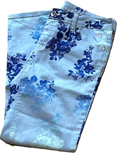 Justice Premium Denim Jeans Floral Size 16 1/2 Plus - Picture 1 of 5