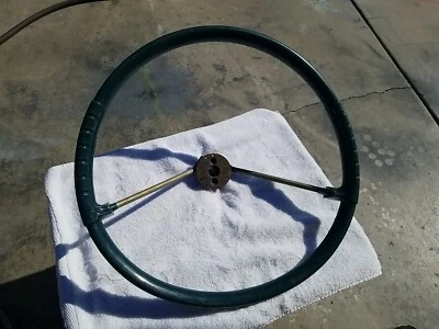 1961 PLYMOUTH DODGE DESOTO NOS MOPAR STEERING WHEEL GREEN SAVOY BELVEDERE FURY - Image 1 of 4