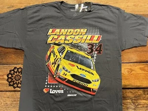 Landon Cassill #34 NASCAR Loves Racing Shirt LARGE Graphic Tee NWT Frontrow NOS - Picture 1 of 6