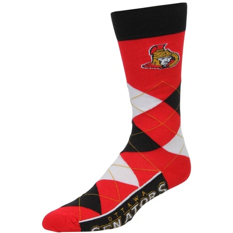 NHL Ottawa Senators Argyle Socks Red Black One Size Fits Most Murray Tierney Cover