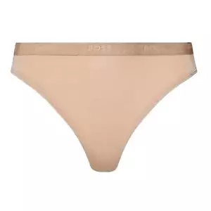 Tanga de mujer BOSS con logotipo en la cintura - marrón claro/pastel - Imagen 1 de 8