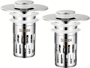 Bathroom Sink Stopper Hair Catcher, Pop-up Sink Drain Strainer with Removable St - Picture 1 of 7