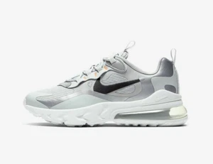 NIKE AIR MAX 270 REACT GS YOUTH GRÖßE UK 3,5 EUR 36 (CT6661 001)GRAU/SCHWARZ/ORANGE - Bild 1 von 6