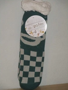 Harry Potter grün Schachbrett Design Sherpa gefütterte Socken rutschfest weich neu Tasche - Bild 1 von 2