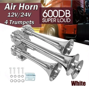 Kit de bocina de aire de 4 bocinas tren semi camión barco RV LOUD 600 DB kit trompeta cuádruple - Imagen 1 de 9