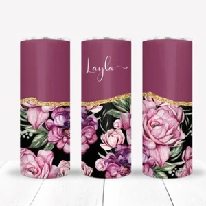 Personalized Floral Tumbler Gift Set, Christmas, Thinking Of You, Get Well - Picture 1 of 5