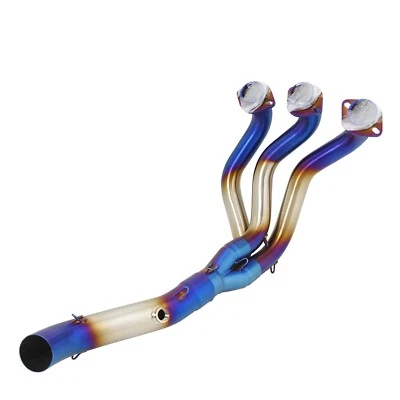 For Yamaha FJ09 FZ09 MT-09 2015-2020 Slip On Exhaust System Blue Header Pipe - Image 1 of 4