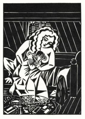 Hoja 95 Expresionista Alemán Grabado en Madera Frans Masereel Libro Ilustración Impresión Foto 1 de 2