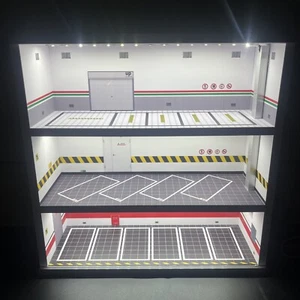 Diecast Hot Wheels Car Model Display 1:64 Diorama LED Lighting 3 Floor Garage - Picture 1 of 3